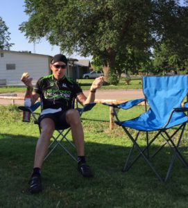 Hpwie relaxing after 27 miles